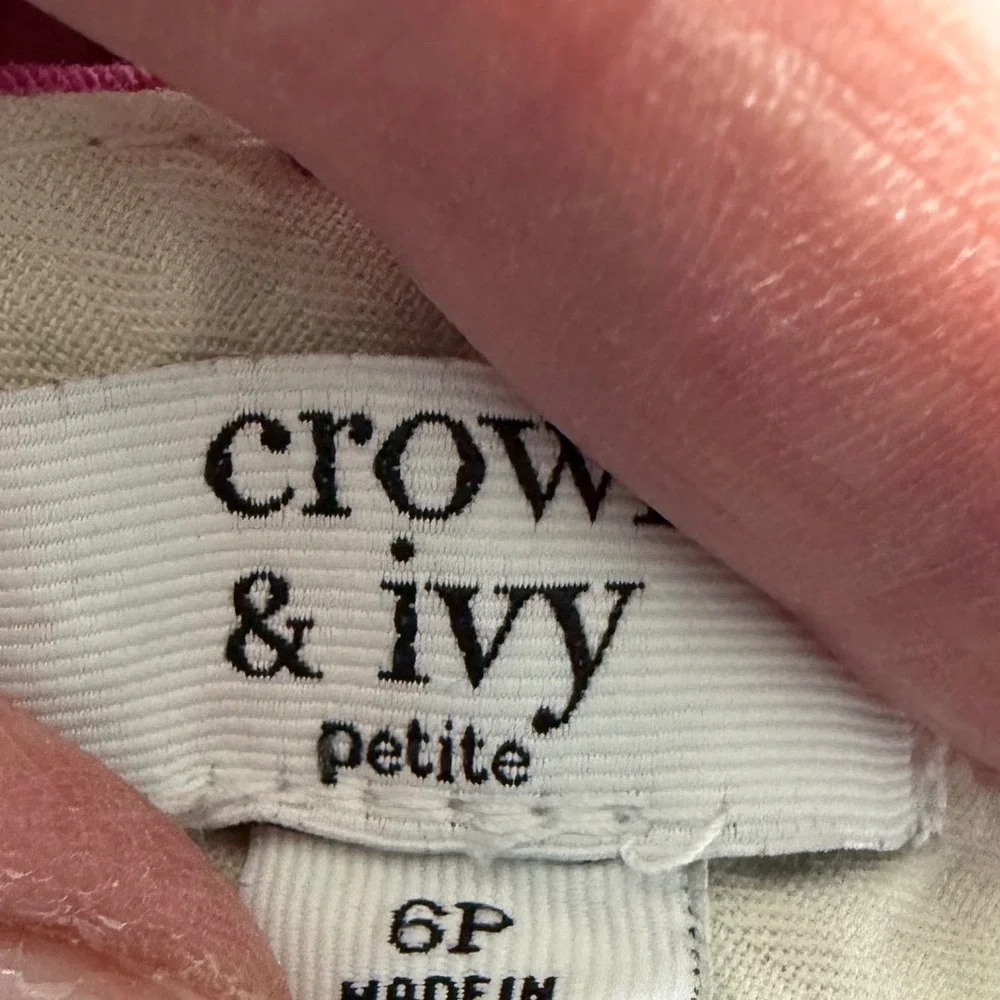 Crown & Ivy Petite Pink Elephant‎ Print Chino Shorts Size 6P
